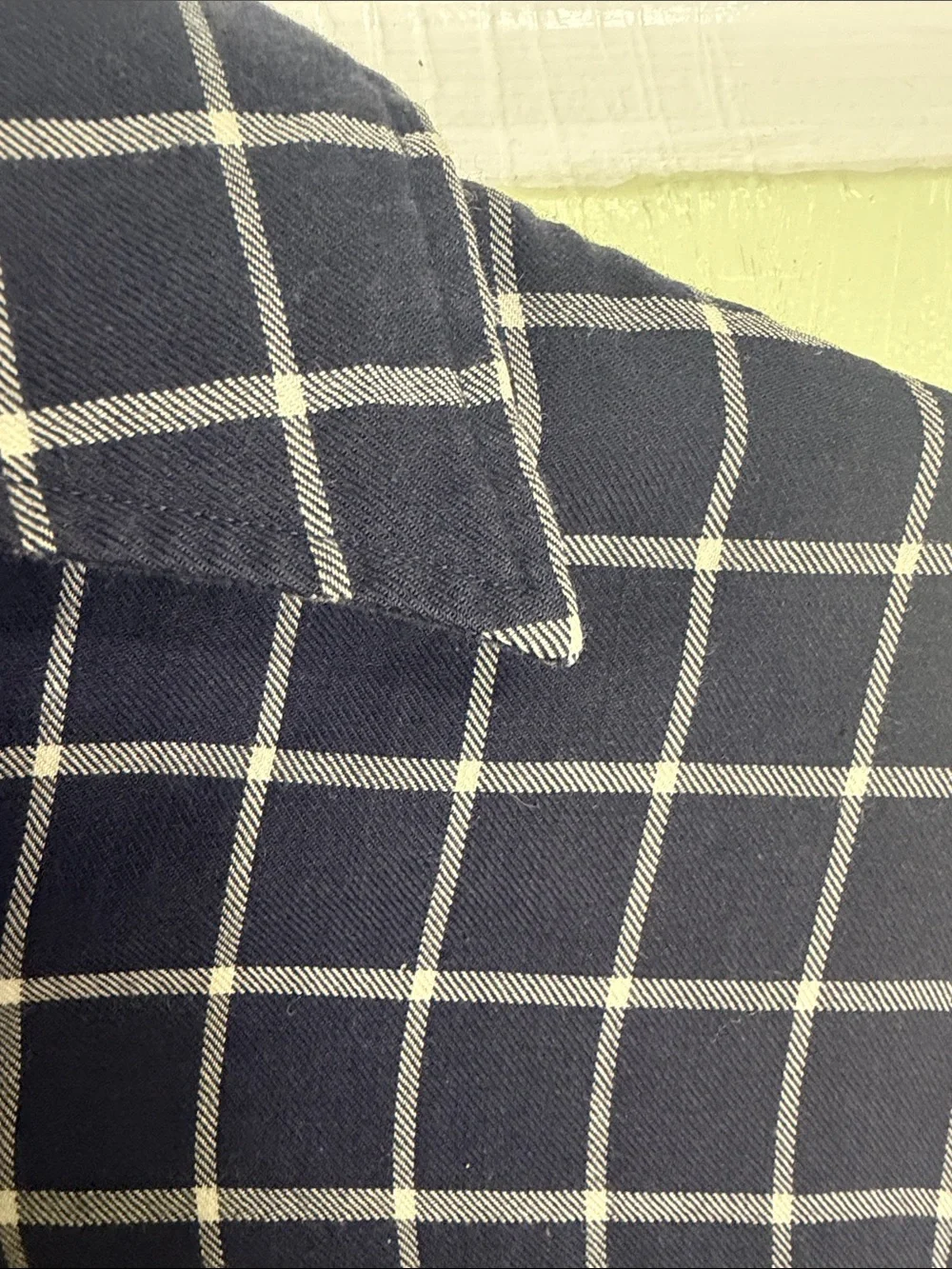 Polo by Ralph Lauren Navy and White Windowpane Flannel Shirt